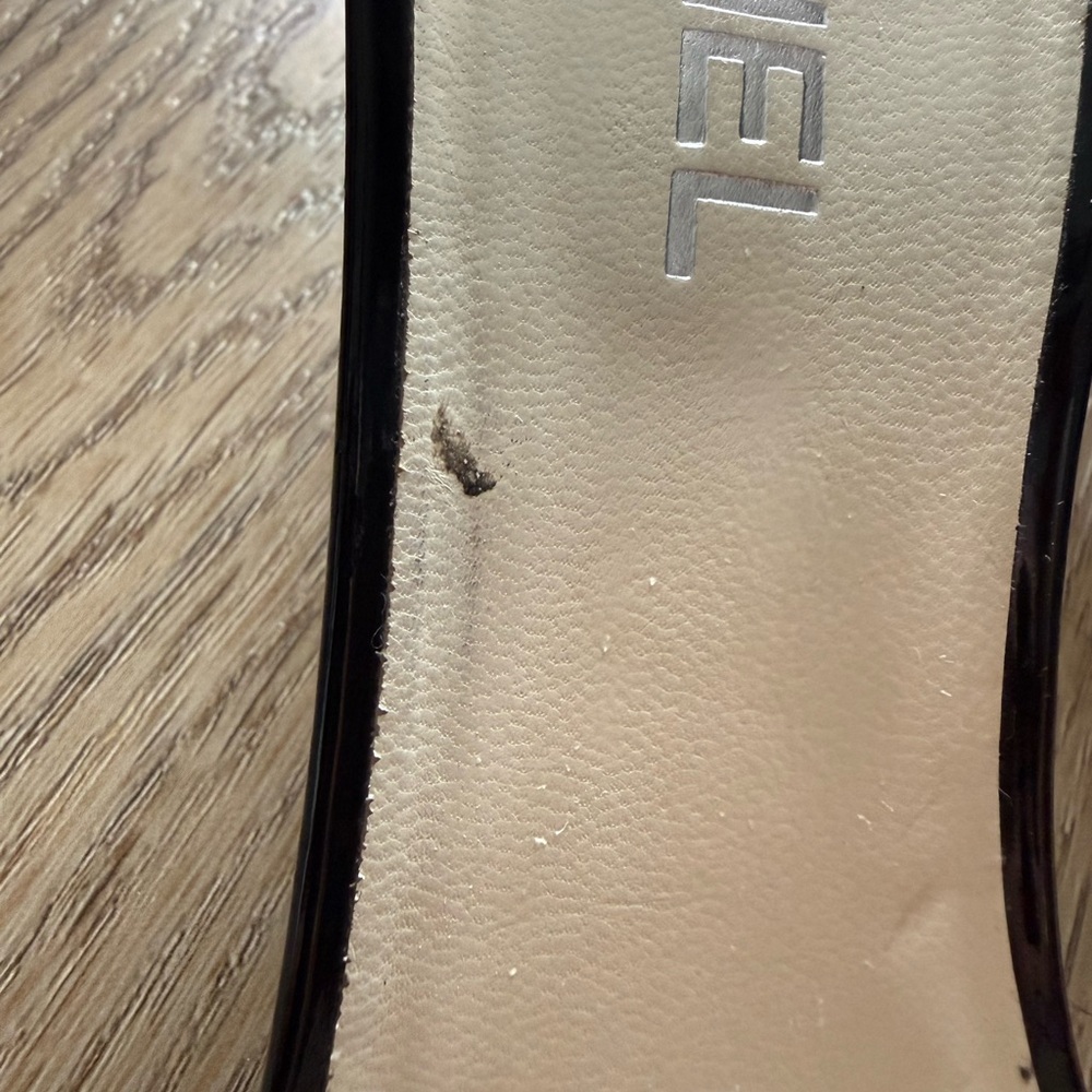 CHANEL Black Patent Leather Slide Mules with Silver CC Logo - Picture 10 of 11